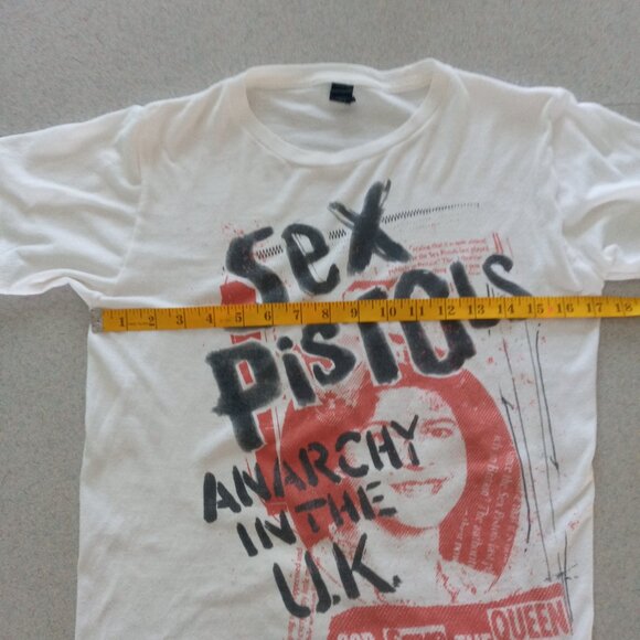 Vintage 2005 Sex Pistols Anarchy in the UK God save the Queen white tee Size S - Picture 3 of 6